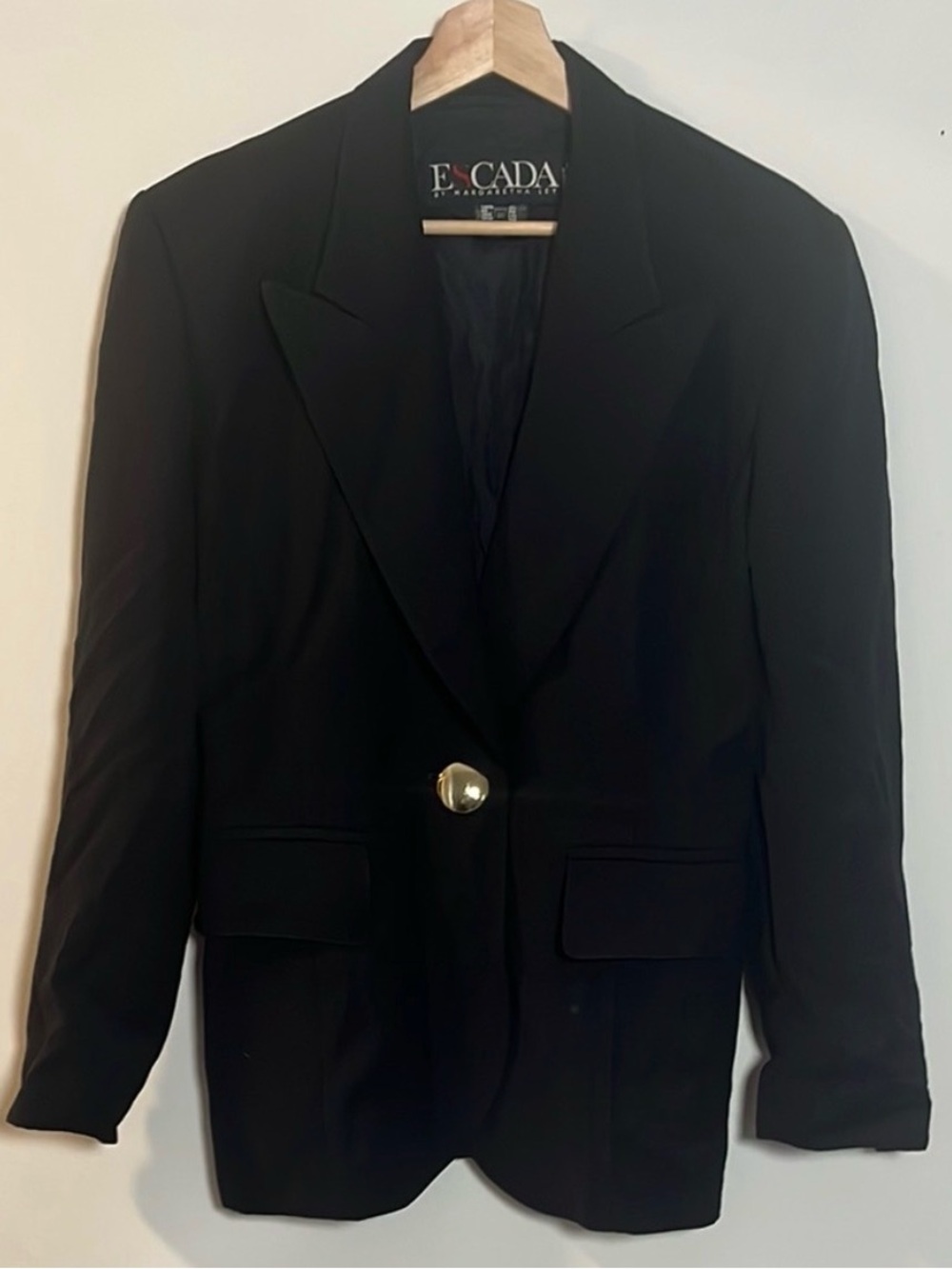Escada Women’s Black Blazer Jacket with Gold Buttons